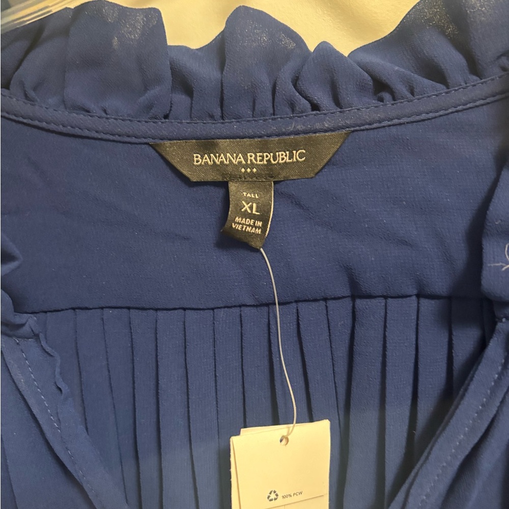 Banana Republic Factory XL Tall Navy Chiffon Dress - Picture 3 of 10